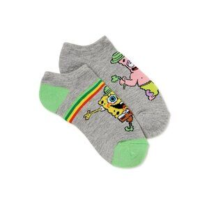 Spongebob Women's Novelty St. Patrick's Day Comfy Spandex No Show Sock, 2 Pack